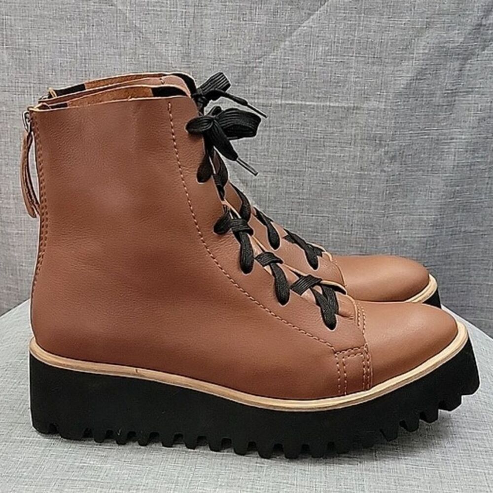 Anthropologie ALL BLACK WOMENS FLATFORM EUC CAMPER 3T BOOTS, BROWN, SZ 41